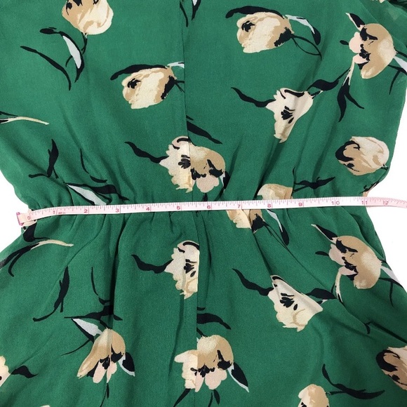 NWT Banana Republic Women’s Asymmetrical Fit & Flare Floral Green Dress 00P - Picture 8 of 9